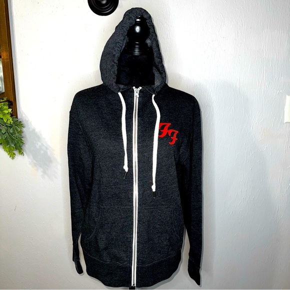 Foo Fighters Zip-Up Hoodie Charcoal Gray - Picture 2 of 8